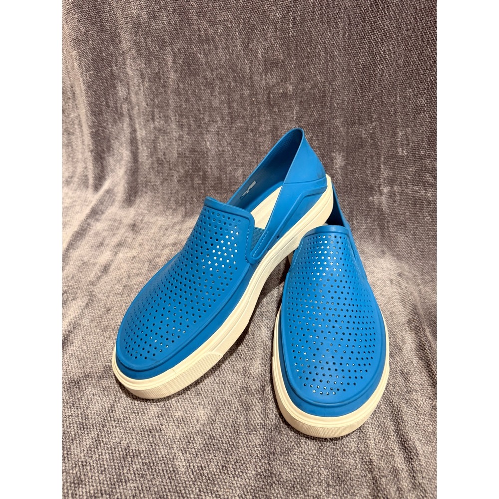 Crocs LiteRide Pacer Blue Slip On Sneakers Mens Size 11 Perforated Water Shoes